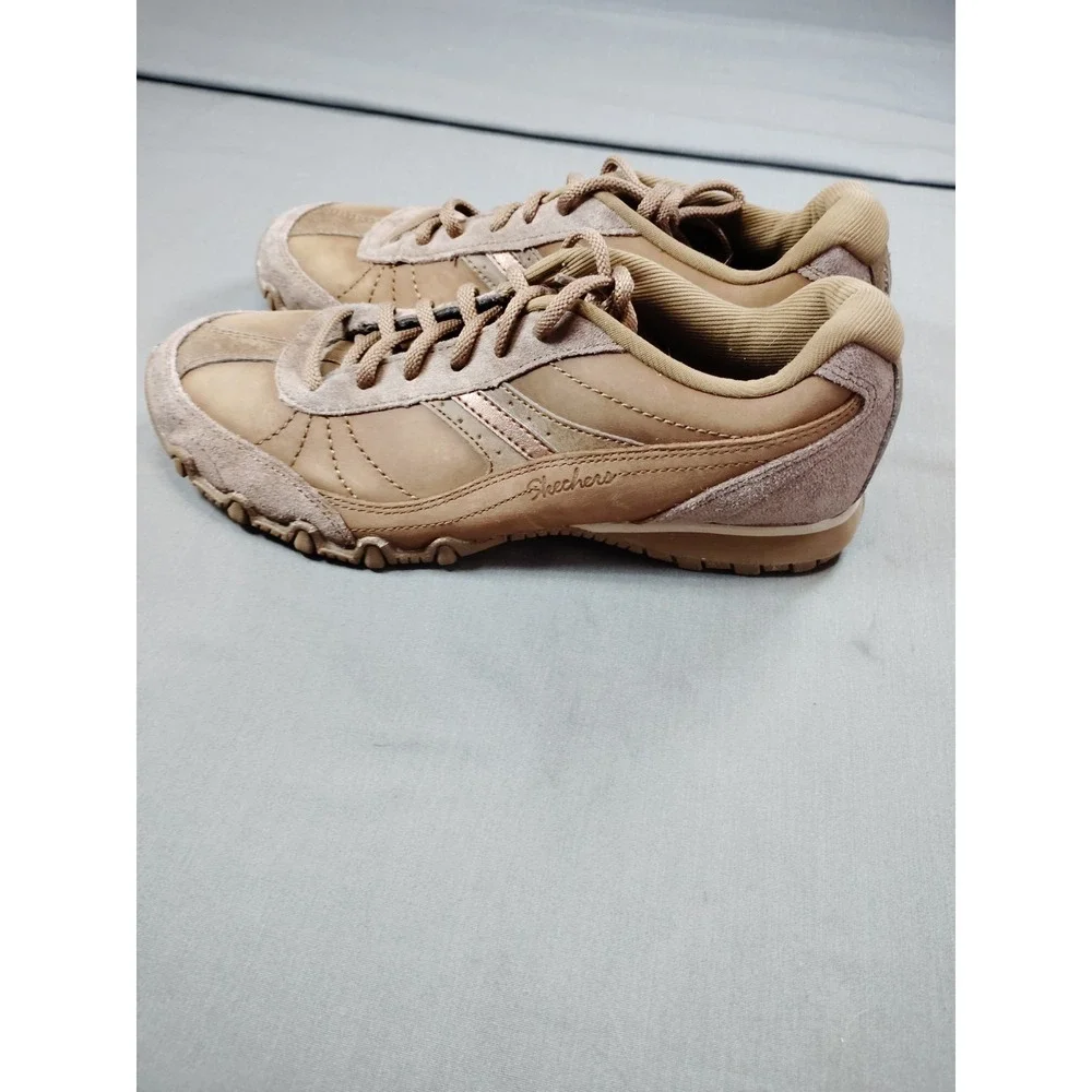 Skechers‎ Relax Fit Brown Leather Suede Cooled Memory Foam Shoes Women 8.5 Comfy